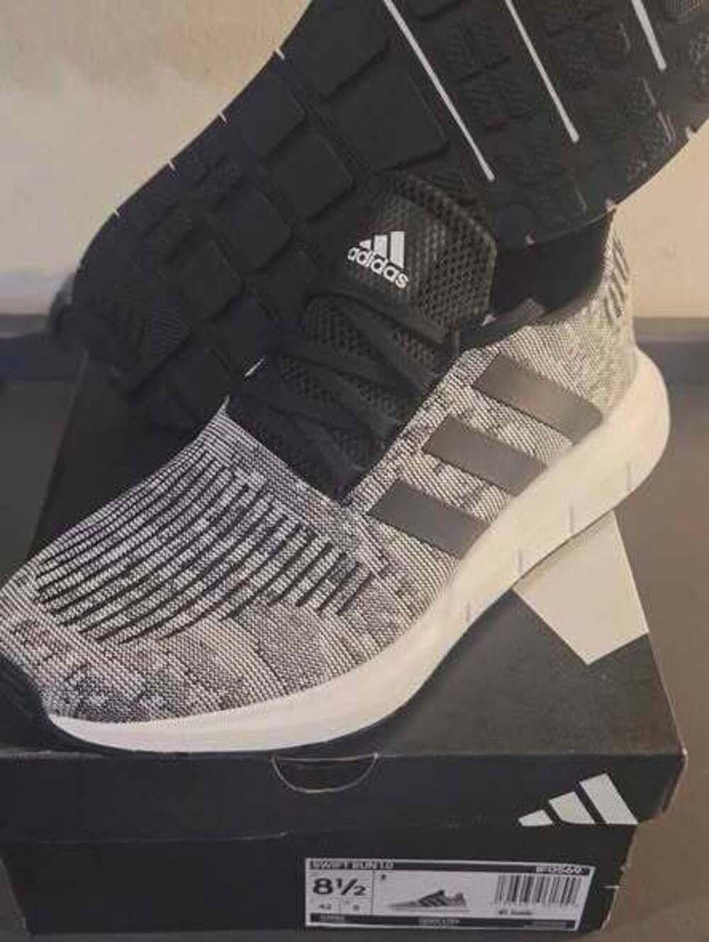 Adidas Swift Run 1.0 Black White US 8 1/2 Men/10 women. New!